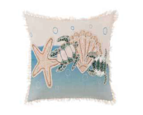 Blanc Mariclo' Cuscino Decorativo Stampato e Ricamato Collection Vista Mare