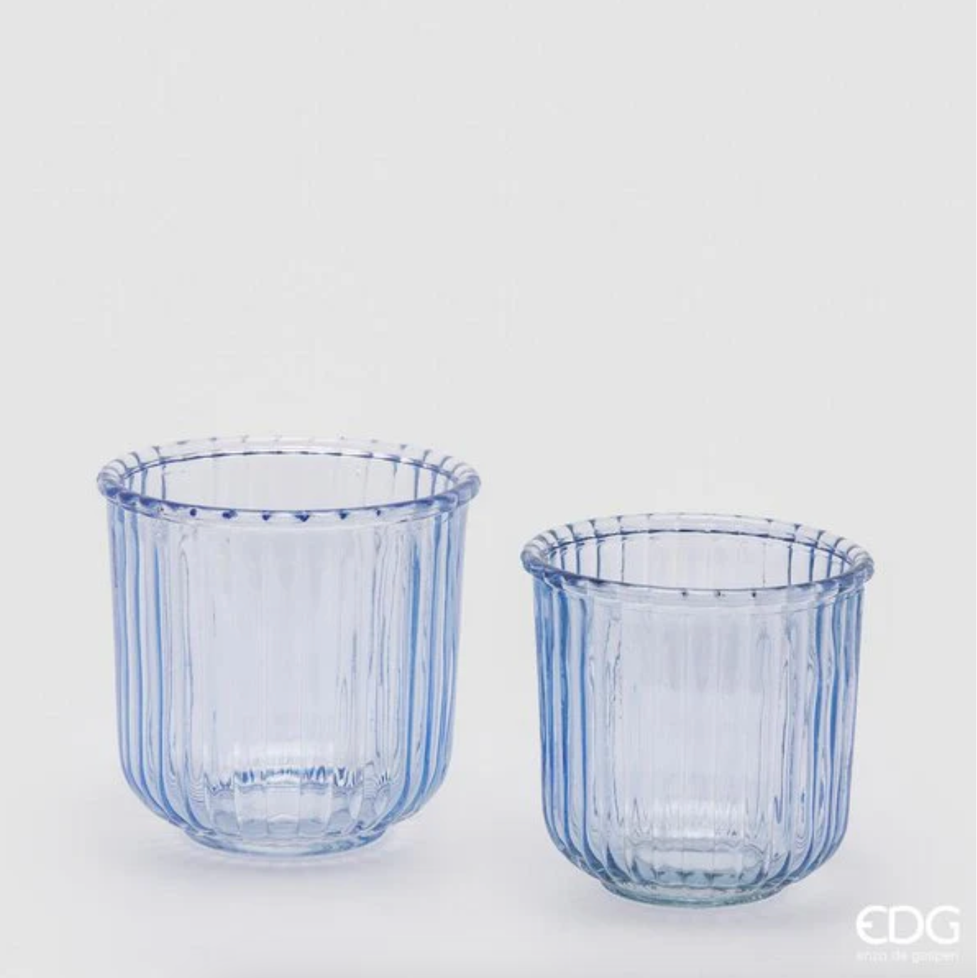 EDG Enzo De Gasperi Vaso Righe 2pz (14h14+12h12) C2 Light Blue