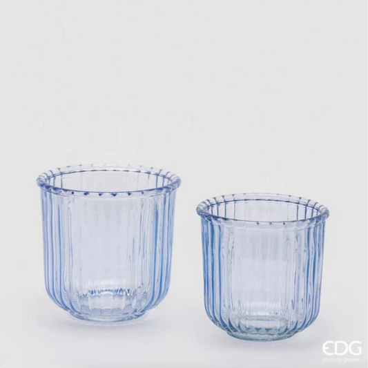 EDG Enzo De Gasperi Vaso Righe 2pz (14h14+12h12) C2 Light Blue