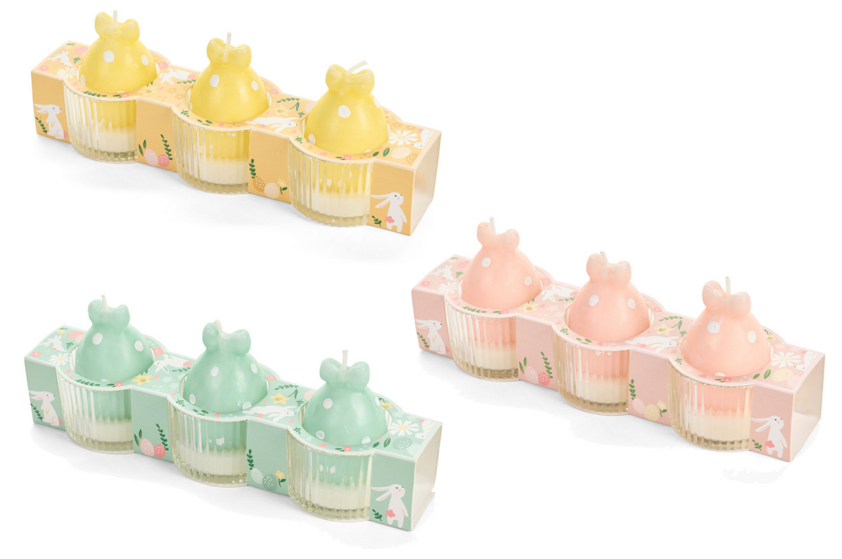 Nuvole di stoffa – Set 3 candele in paraffina a forma di uovo Pepen | Decorazioni eleganti