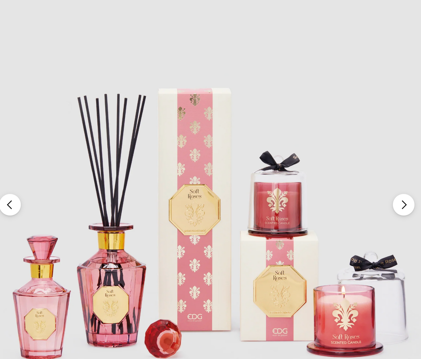 EDG Enzo De Gasperi Candela Con Cupola Goldlily H13 cm Soft Roses