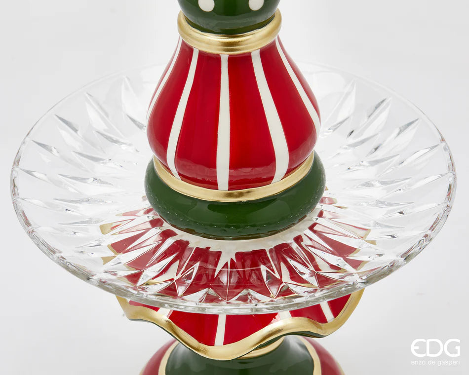 EDG · Enzo De Gasperi · Alzata Natalizia Pino Topiary Spicchi · H 44 cm
