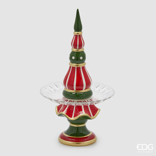 EDG · Enzo De Gasperi · Alzata Natalizia Pino Topiary Spicchi · H 44 cm