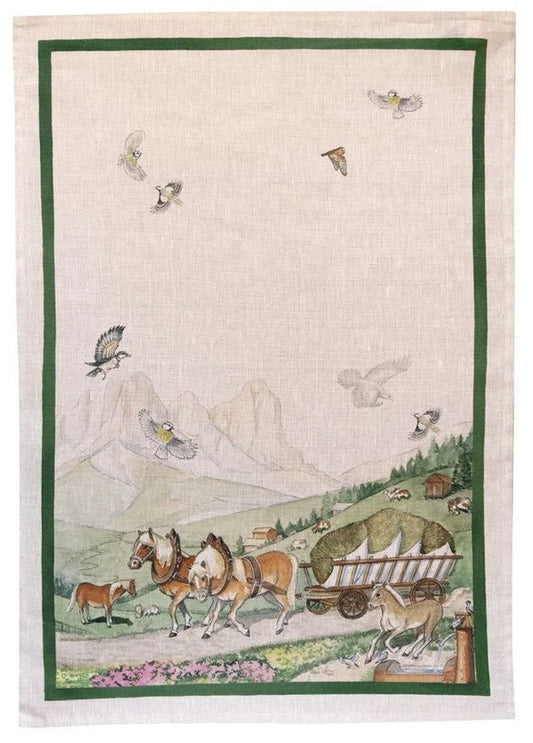 Tessitura Toscana Teleria Maso Verde CANOVACCIO DA CUCINA DI LINO 50x70