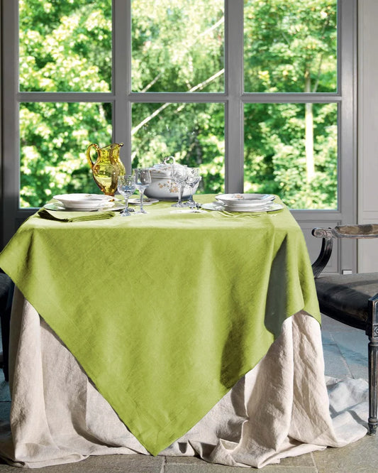 TESSITURA TOSCANA TELERIE  Tovaglia Tiziano 85x85 cm Verde