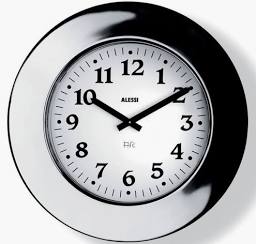Momento, orologio da parete cromato, Alessi