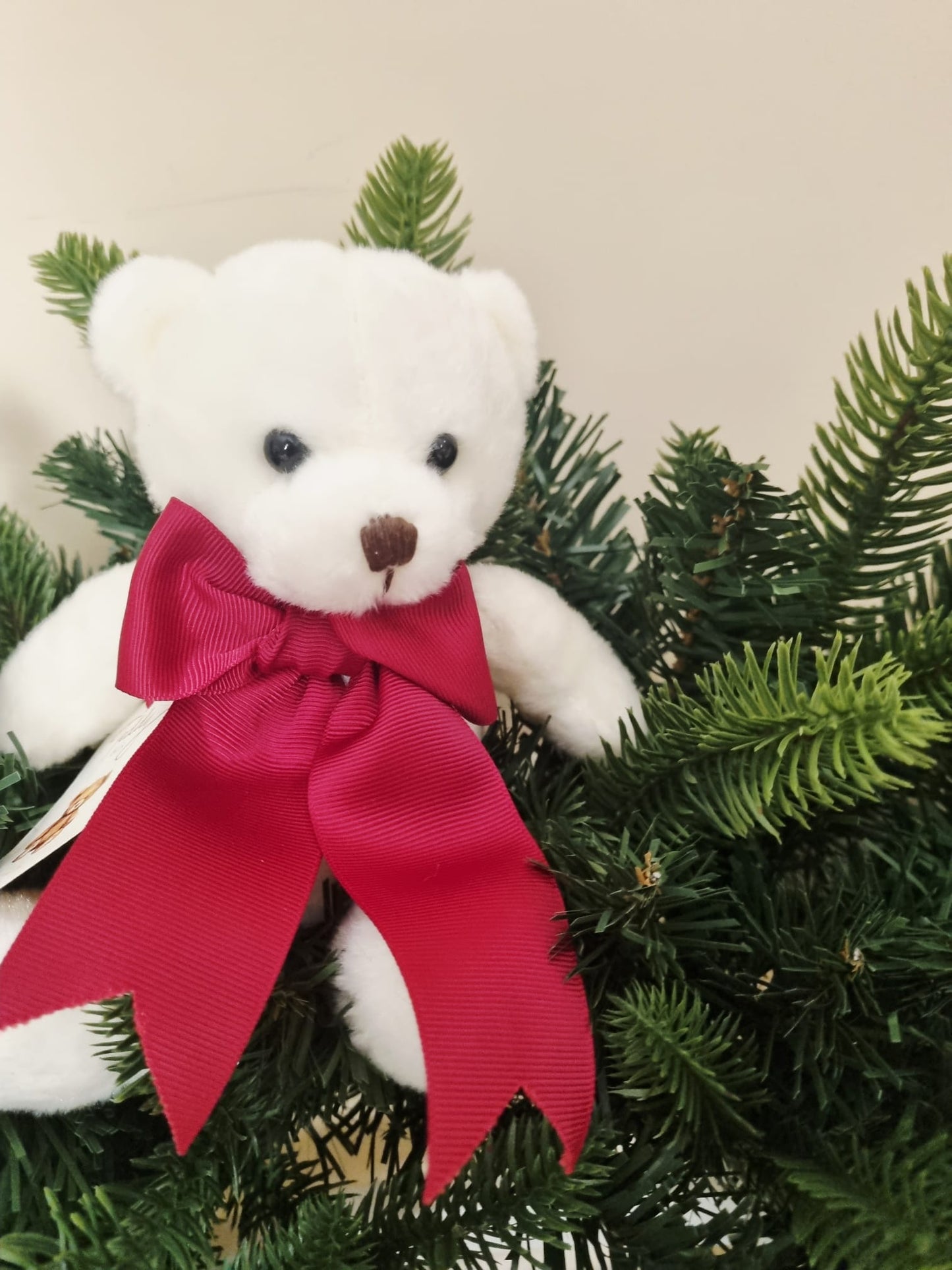 EDG Enzo De Gasperi Ghirlanda Natalizia Pino Argentato D60 cm con fiocchi e orsetti Madame Fiocco'