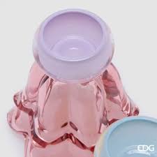 EDG Enzo De Gasperi Vaso Fiore in vetro con piede D15xH15.5 cm 4 varianti(1 unità)