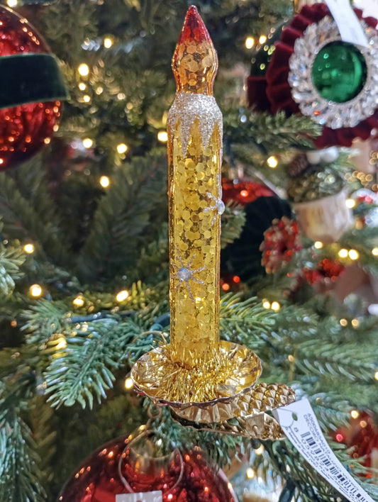 EDG Enzo De Gasperi  Addobbo Candela con Clip  h.13 cm Giallo