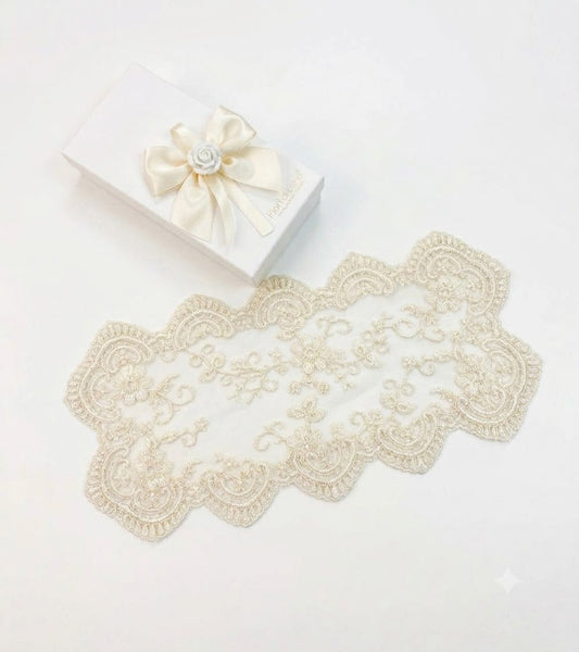 Fiori Di Lena Runner Con Segnaposto Avorio