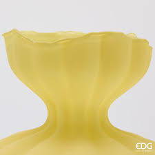 EDG Enzo De Gasperi Vaso Flow Sinuoso H32 cm Giallo