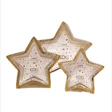 EDG Enzo De Gasperi Candela Stella H 4 Cm D 8,5 Cm Ambra Scatola Regalo