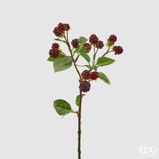 EDG Enzo De Gasperi Ramo Artificiale Di More Borgogna 15 Fiori H40 cm
