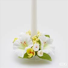 EDG Enzo De Gasperi Portacandela Petunia Mix D16 cm Bianco-Giallo