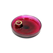 EDG Enzo De Gasperi Portacandela Disco Righe D15 cm Rosso