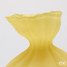 EDG Enzo De Gasperi Vaso Flow Sinuoso H32 cm Giallo