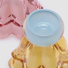 EDG Enzo De Gasperi Vaso Fiore in vetro con piede D15xH15.5 cm 4 varianti(1 unità)