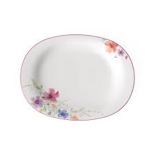 Villeroy & Boch Mariefleur Basic Piatto da Portata Ovale, Porcellana Premium, Bianco/Multicolore, 34 cm