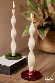 EDG Enzo De Gasperi Portacandela Disco Righe D15 cm Verde