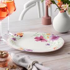 Villeroy & Boch Mariefleur Basic Piatto da Portata Ovale, Porcellana Premium, Bianco/Multicolore, 34 cm
