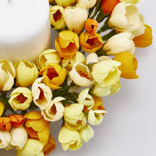 EDG Enzo De Gasperi Portacandela Corona Crocus-Mix D 13 Cm Int. 3,5 Cm Giallo
