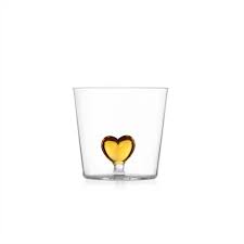 Ichendorf- Hearth Tumbler Bicchiere in vetro borosilicato, collezione Cuore Giallo