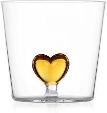 Ichendorf- Hearth Tumbler Bicchiere in vetro borosilicato, collezione Cuore Giallo