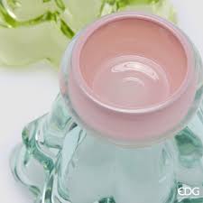 EDG Enzo De Gasperi Vaso Fiore in vetro con piede D15xH15.5 cm 4 varianti(1 unità)