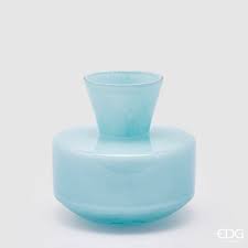 EDG Enzo De Gasperi Vaso Rotondo con Collo H15 D16 cm Celeste