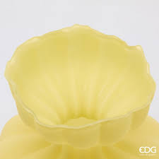 EDG Enzo De Gasperi Vaso Flow Sinuoso H32 cm Giallo