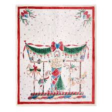 Nuvole di Stoffa Plaid con Scatola Christmas Giostra 130x160 cm