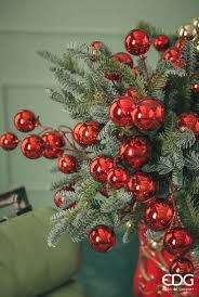 EDG Enzo De Gasperi Decoro Ramo Palle Mix  H53 cm Rosso