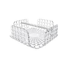 Guzzini - Tiffany, Portatovaglioli Orizzontale Quadrato con Barra Ferma Tovaglioli - Trasparente, 20 x 20 x h7,3 cm
