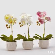 EDG Enzo De Gasperi Orchidea Artificiale H 40 Cm Ass. Bianca o Gialla o Fuxia 1 Pz