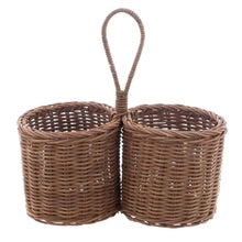 Blanc Mariclò Cestino porta posate in rattan "Leonora" 28x14x26 cm