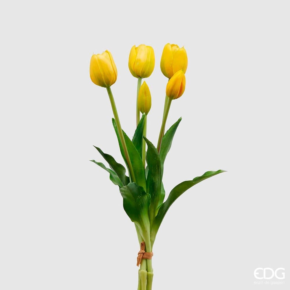 EDG Enzo De Gasperi Bouquet 5 Tulipani Olis Gialli H 40 cm