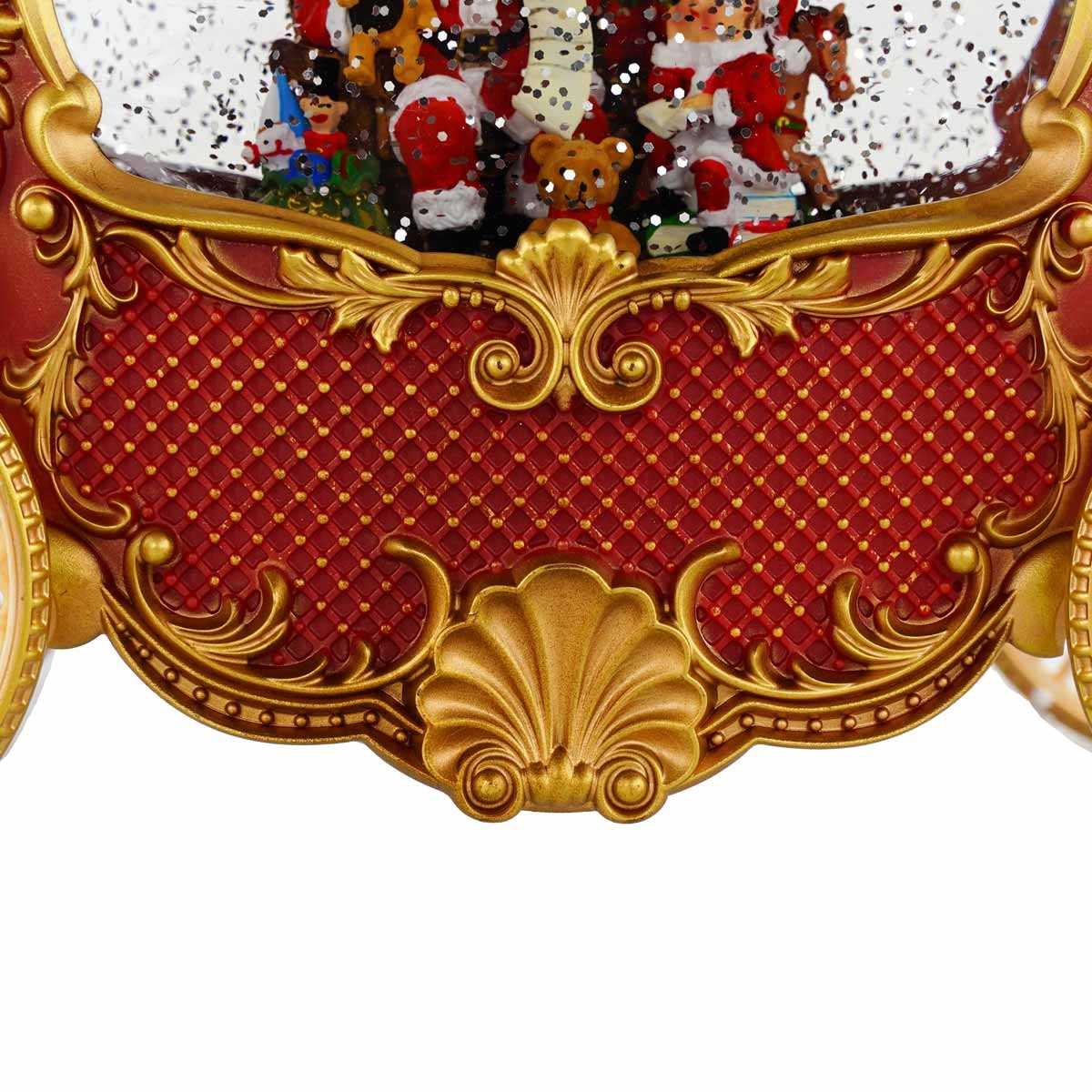 EDG Carrozza con Babbo Natale di Lusso con Musica e Luci LED 23x26cm