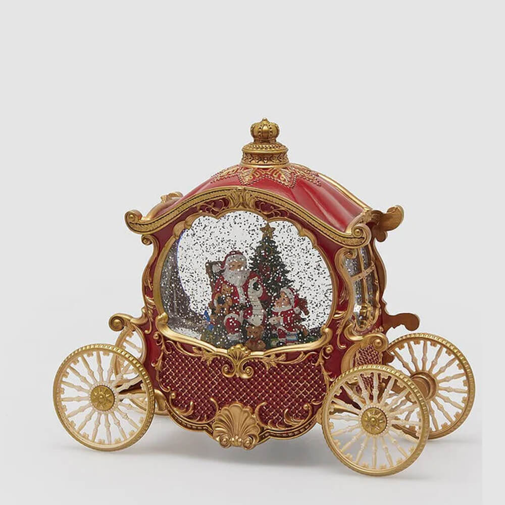EDG Carrozza con Babbo Natale di Lusso con Musica e Luci LED 23x26cm