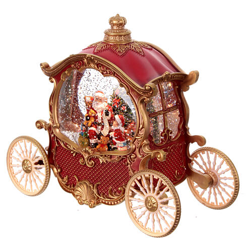 EDG Carrozza con Babbo Natale di Lusso con Musica e Luci LED 23x26cm