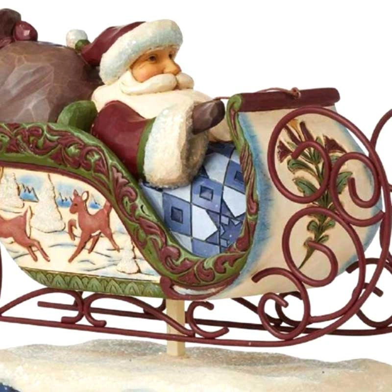 Babbo Natale in slitta con doni 19 cm Jim Shore