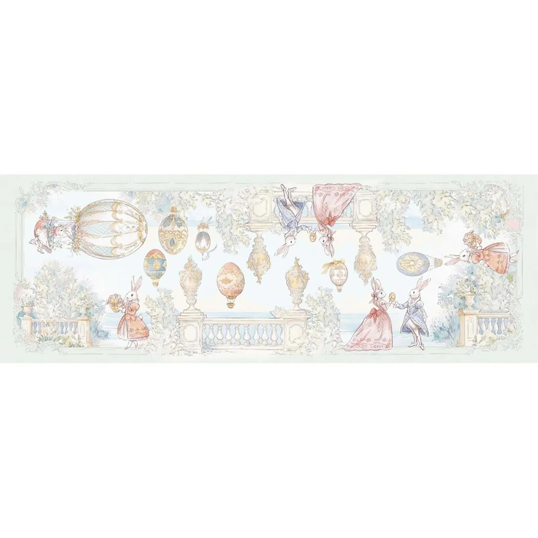 Blanc Mariclò Runner di pasqua in cotone con gala "Rococo" 55x160 cm