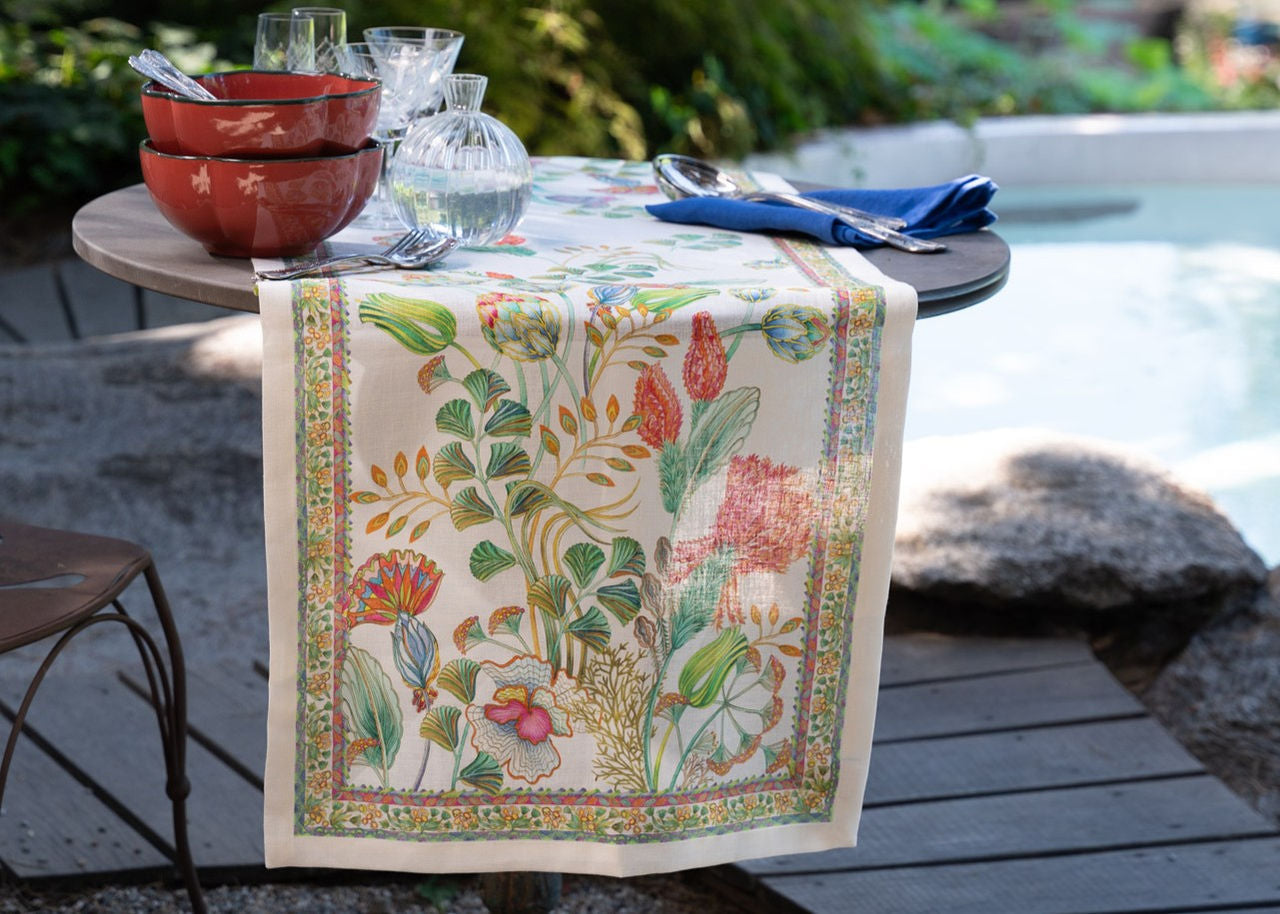Tessitura Toscana Telerie Runner Tavolo Vis a Vis Artigemme di Lino 50x170cm