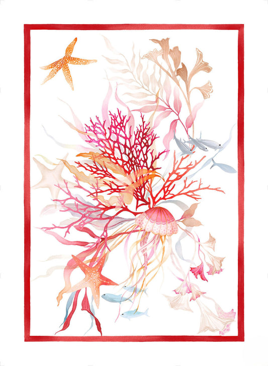 Tessitura Toscana Telerie Strofinaccio Ondiva Rosso Cm 50x70