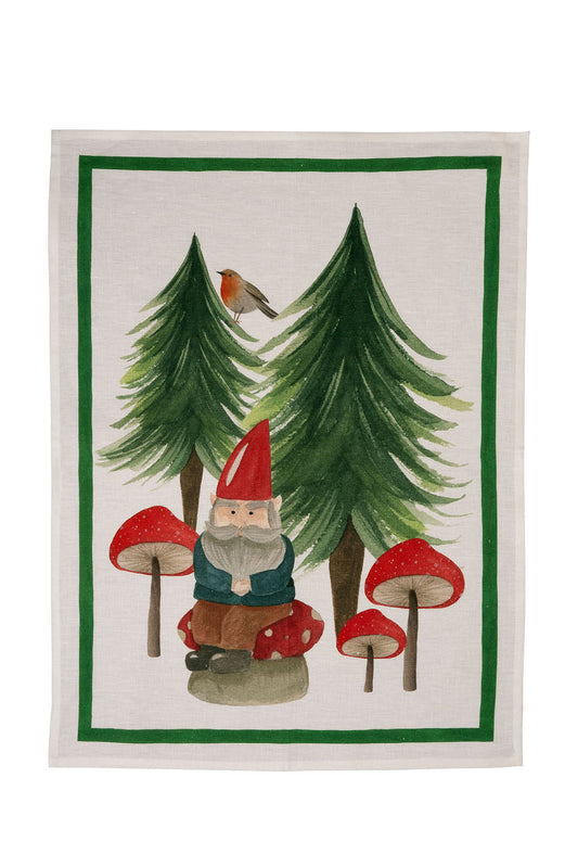 TESSITURA TOSCANA TELERIE JOLLY ELF CANOVACCIO DA CUCINA DI LINO GREEN