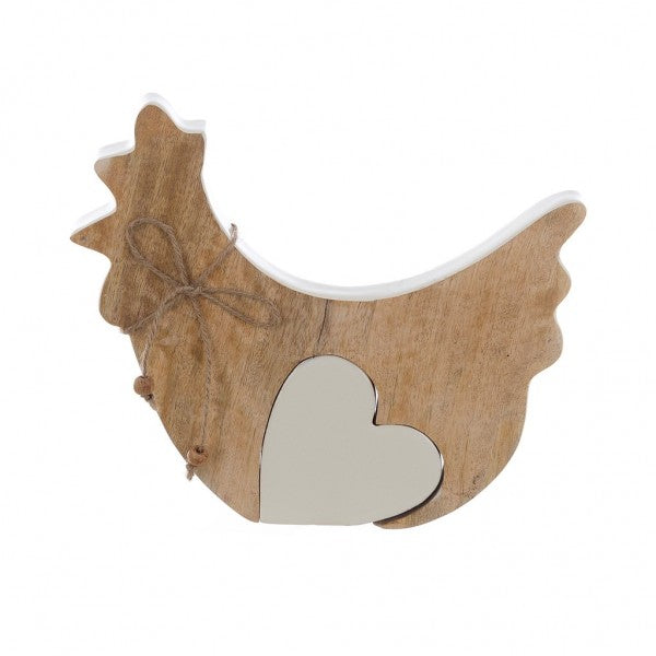 Blanc Mariclò Decoro Gallina Con Cuore 20x2xH23 cm