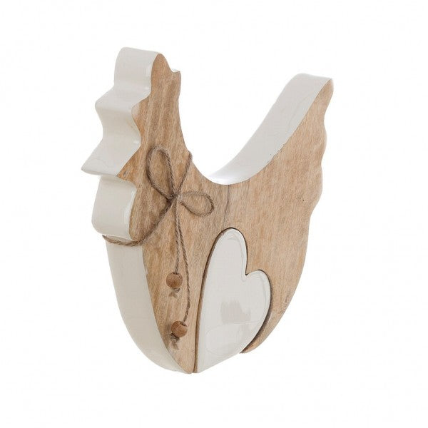 Blanc Mariclò Decoro Gallina Con Cuore 20x2xH23 cm