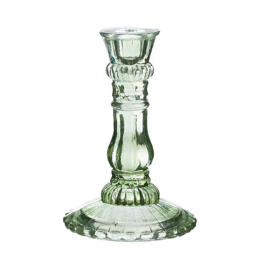 Blanc Mariclò Portacandela in vetro verde "Vent du sud" D12xH17 cm
