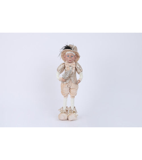 Fiori Di Lena. Elfo Champagne Con Decorazione H48