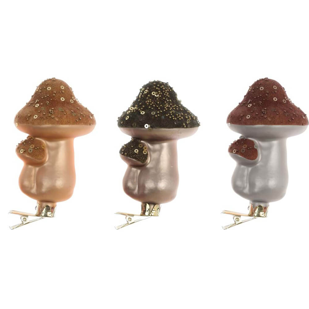 Blanc Mariclo Decoro in vetro fungo con clip – 3 colorazioni