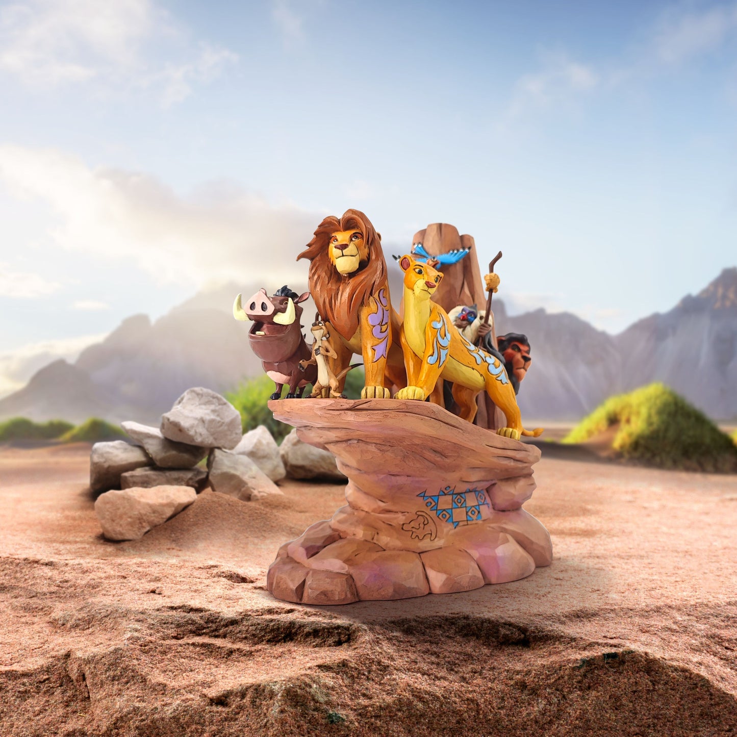 Statuetta Re Leon Carved In Stone - Disney Traditions